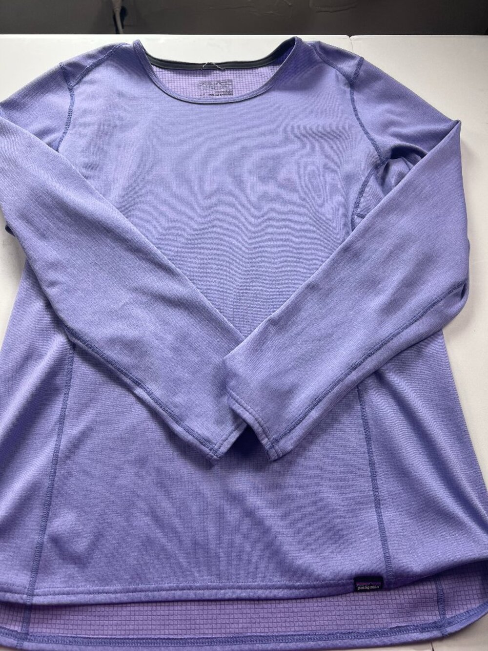 Patagonia capilene long sleeve base layer violet womens XL logo